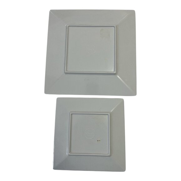 MerriD Set of 2 Melamine Palm Tree Plates West Indies Tropical Design 11” & 8” - Picture 2 of 3